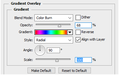 Gradient Overlay settings